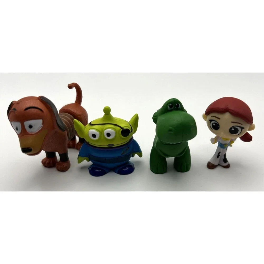 Disney TOY STORY Mini Vinyl Figures 1.5” Lot Of 4 Alien, Dog, Dinosaur & Jessie